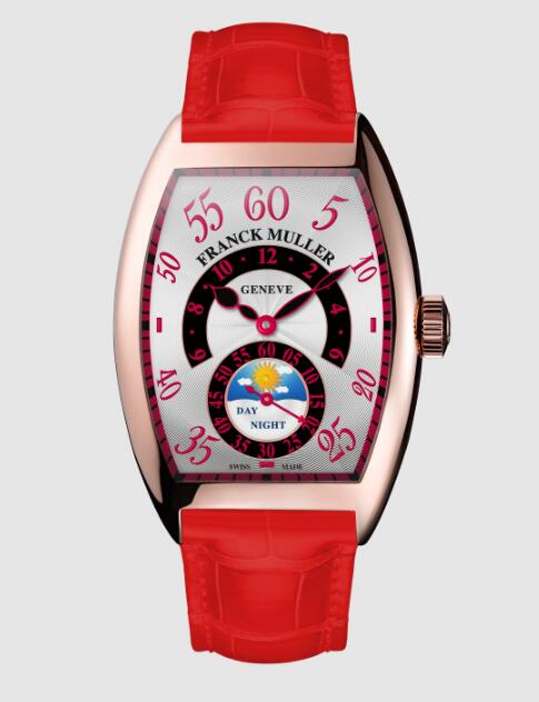 Franck Muller Cintree Curvex Double Retrograde Hour Day & Night Replica Watch 7880 HR JN S6 II red leather